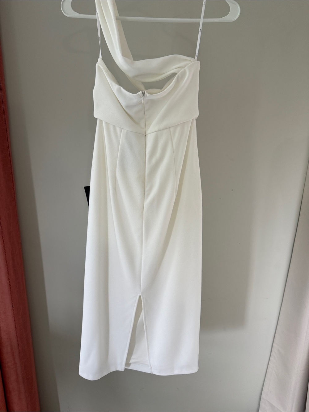 One-Shoulder White Midi Dress - Picture 5 of 7